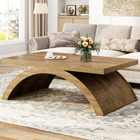 Table basse contemporaine OEM, finition naturelle, cinq cadres arqués, anti-basculement, capacité de 250 lb, mobilier de cocktail