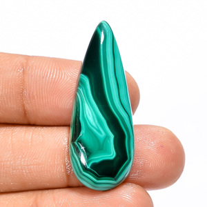 100% naturel Malachite lâche pierre précieuse poire forme Cabochon 31 Ct 35X13X5mm pour bijoux pendentif et bague faisant IK-254 - Product Image 1