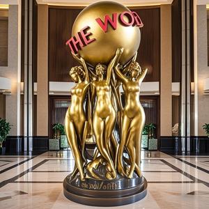 حجم الحياة البرونزية المخصصة بالحجم الكامل العالم هو تمثال لك - Product Image 2