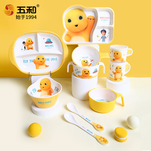 Wuhe Children's Cutlery Set Melamine Porcelain Bpa Free Spoons Forks Plates Cups For 2-4 Years Kids Feeding - Product Image 1