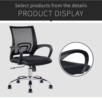 Chaise de bureau moderne et personnalisée pour cadre dirigeant, avec dossier en maille, base en acier à cinq griffes, pivotante et réglable en hauteur