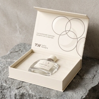 Boîte à parfum rigide de style livre blanc magnétique de luxe sur mesure avec emballage écologique recyclable pour usage cosmétique