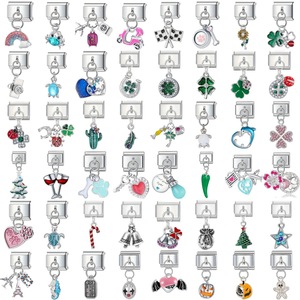 Charmes de bracelet en alliage vintage italien, modulaires, créatifs, 9 mm, nouveaux, bricolage, artisanat, pendentif de dessin animé pour la fabrication de bracelets - Product Image 1