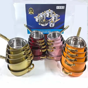 ชุดเครื่องครัวกันติดทำจากสแตนเลส12ชิ้นเครื่องครัวหม้อกระทะพร้อมกล่องของขวัญชุดหม้อโลหะสำหรับทำอาหารของขวัญที่สมบูรณ์แบบ - Product Image 4