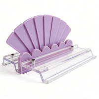 Support de Mahjong en Acrylique Transparent avec Poussoir Magnétique, Barre de Poussée en Caoutchouc en Forme de Vague, Support de Tuiles de Mahjong pour Accessoires de Jeu
