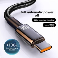 Kabel USB C 240W 10A dengan Fitur Mati Otomatis, Mencegah Pengisian Berlebih, Terbuat dari Bahan Kepang, Pengisian Super Cepat untuk iPhone, Samsung, Laptop, MacBook, dan Ponsel
