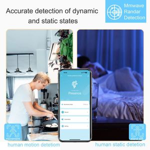 <span class=keywords><strong>Detector</strong></span> de <span class=keywords><strong>Presencia</strong></span> Humana TYSH Tuya <span class=keywords><strong>Wifi</strong></span>, Radar de 24 GHz, Detección de Distancia Corporal, Compatible con la Aplicación Smart Life - Product Image 3
