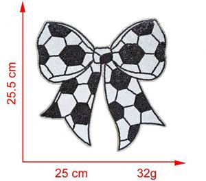 Grande écusson thermocollante brodée de sequins, motif Maman de la Fête du Football, pour T-shirts et sweats à capuche - Product Image 6