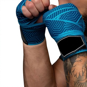 PROFIT SPORTS Bandes de maintien de poignet en néoprène bleu à motifs, protège-paume unisexe, protection professionnelle pour l'entraînement de force et la musculation - Product Image 1