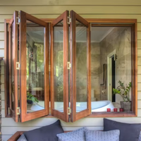 Fenêtres coulissantes pliantes en aluminium et bois de qualité professionnelle anti-ouragan, horizontales pour salle de bain, extérieur, chambre à coucher