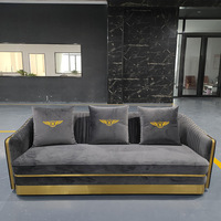 Nouveau design, canapé en bois massif de luxe, cadre en bois, tissu, meuble de salon antique royal, ensemble de meubles de salon dorés