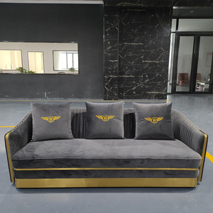 Nuevo Diseño de Lujo, Sofá de Madera Maciza con Armazón de Madera y Tapicería de Tela, Mueble de Salón Antiguo de Estilo Real, Juego de Muebles de Salón Dorados - Product Image 5
