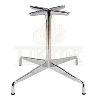 Pied de base de table robuste en aluminium massif chromé pour l'extérieur