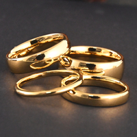 8MM/6MM/4MM/6MM, 18 Karat vergoldete Wolfram-Paar ringe gebogene Oberfläche, Verlobung & Ehering für Männer, Schmuck für Frauen