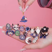 Pendentifs en céramique Halloween fantaisie, breloques Tête de mort, Fantôme, Momie, Araignée pour la création de boucles d'oreilles et colliers DIY