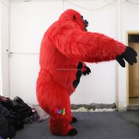 Blowup Réaliste King Kong Gonflable Costume Halloween En Peluche Fourrure Gorille Mascotte Carnaval Robe Costume Fourrure Gorille Costume