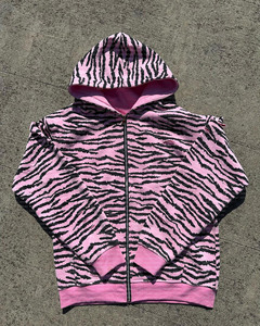 Felpe e Maglioni da Uomo Oversize Personalizzati con Stampa DTG Integrale, Effetto Consumato, Zip, Tessuto Pesante 480 GSM, Motivi Zebrati e <span class=keywords><strong>Tigre</strong></span> - Product Image 4