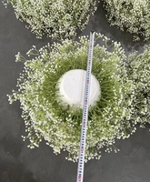 Composition florale artificielle populaire en plastique blanc avec gypsophile pour chemin de table