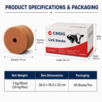 Bloc de sel minéral pour bétail, sel de roche naturel pour l'alimentation des animaux de ferme en pâturage, supplément de sodium pour le bétail