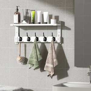Étagères murales suspendues <span class=keywords><strong>pour</strong></span> chambre à coucher, crochets <span class=keywords><strong>pour</strong></span> sac à clés, porte-<span class=keywords><strong>chapeau</strong></span> décoratif scandinave, cintre mural en bois massif - Product Image 3
