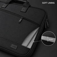Sacoche pour ordinateur portable résistante à l'eau, fine et personnalisée, pour les trajets professionnels et les voyages, doublure douce avec deux poignées de transport