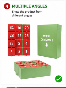 Wholesale Christmas Drawer <b>Box</b> Advent Calendar Rigid Cardboard <b>Empty</b> Mystery Blind <b>Box</b> with Ribbon Pull <b>for</b> Surprise <b>Gift</b> - Product Image 2