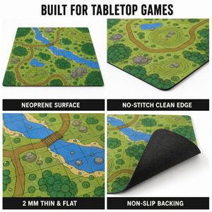 Tapis de jeu de bataille en néoprène 4x4 FT 4x6 FT, taille personnalisée, impression OEM, terrain sauvage, 2 mm, antidérapant, tapis de jeu de guerre - Product Image 3
