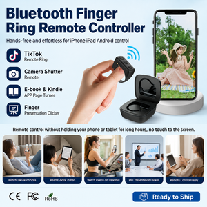 รีโมทไร้สายแบบแหวนนิ้วมือ 5.3 สำหรับกล้องเซลฟี่ เปลี่ยนหน้าจอโทรศัพท์ แท็บเล็ต Android ควบคุมการเลื่อน TikTok รองรับ OEM ODM - Product Image 1