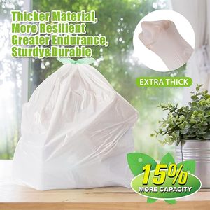 Bolsas de Basura Recicladas de 120/240 Unidades, 0.7 Mil, con Cordón, 100% de Material Reciclado, para Cocina y Oficina - Product Image 2