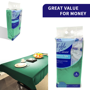 Tovaglie di Carta Monouso Premium Impermeabili e Oleorepellenti, Colore Verde Tinta Unita, <span class=keywords><strong>con</strong></span> Motivo Geometrico a Forma Quadrata per Feste in Casa - Product Image 2