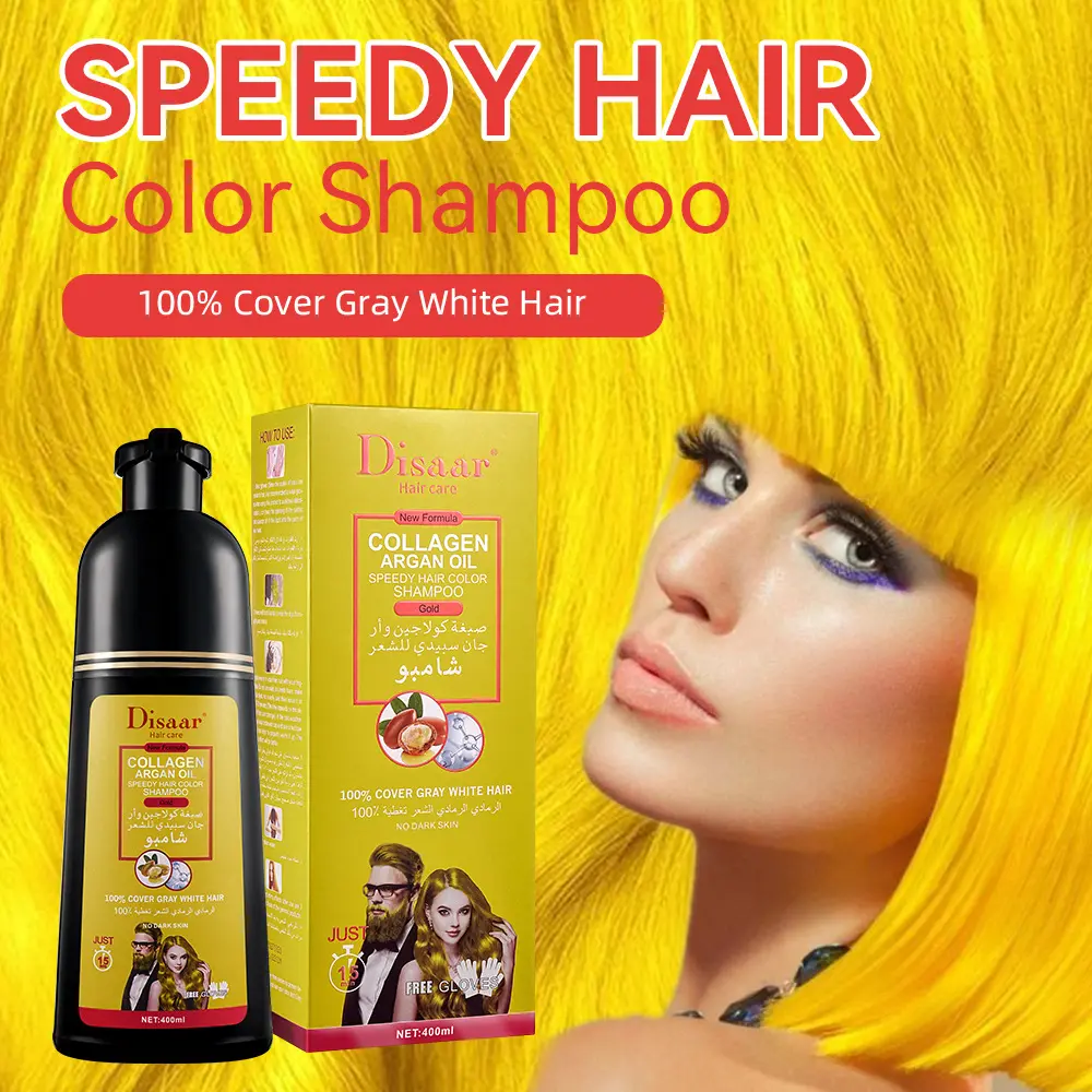 Shampoo colorante per capelli che cambia il colore dei capelli grigi in colore giallo nero e senza ammoniaca Natrual a base di tinture per capelli Shampoo