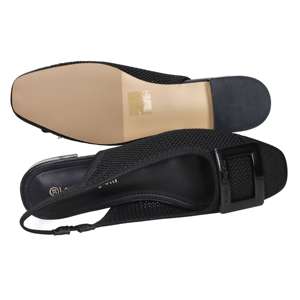 Laura Biagiotti Women's Slingback Flat Black 36 1.5 Cm Heel Mesh <b>Upper</b> - Product Image 6