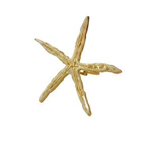 Broche Étoile de Mer en Acier Inoxydable 316L Plaqué Or PVD – Cadeau Unisexe Tendance - Product Image 1