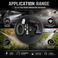 Nettoyeur Haute Pression Sans Fil Professionnel 20V 19000 tr/min, Kit d'Accessoires Canon à Mousse à Coque en Nylon Haute Vitesse pour un Entretien Efficace