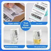 Kertas Label Termal Bentuk Oval Kecil yang Dapat Disesuaikan untuk Bisnis Supermarket, Printer Stiker Bluetooth Portabel Genggam