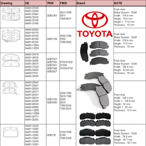 Manufacturer Wholesale Power Stop Truck Disc Brake Pad Auto Cars Ceramic Brake Pads For Toyota Camry Hilux Crown Corolla