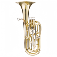 BB Brass Baritone Four-Key 3 + 1 Oblique Vertical Piston Kuningan Kuning Berlapis Emas Ramah Pemula dengan Kotak