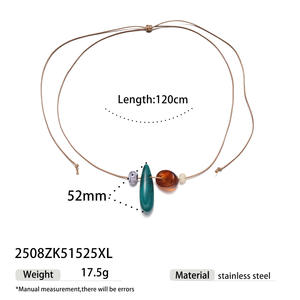 Роскошный Высококачественный Универсальный нишевый длинный свитер цепочка Ожерелье Европейский Американский дизайн бисером кулон Мода - Product Image 5