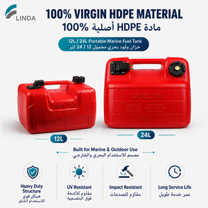 Tanque de Combustible Marino Portátil Linda Rojo de 12L/24L, Tanque de <span class=keywords><strong>Gasolina</strong></span> de HDPE de Alta Resistencia para Motor Fuera de Borda de 2 Tiempos, para Barcos de Pesca - Product Image 3