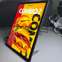 Boîte lumineuse publicitaire LED A4, cadre à affichage rapide, verre trempé, affichage LED en aluminium pour la vente au détail et les restaurants