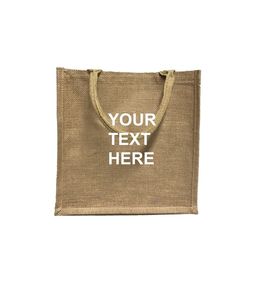 Screen Printed Jute <b>Tote</b> <b>Bag</b> with Letter Pattern Extra Large Size Shoulder Strap-for Organic Stores & Eco-Friendly Shoppers - Product Image 5