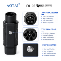 Adaptateur EV AOTAI Type 2 vers Type 1, Type 2 vers J1772 16A 32A, Convertisseur de charge CA IEC62196 vers SAE J1772