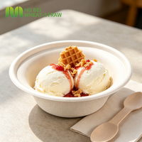 Bol à glace compostable en bagasse de 340 ml, résistant à l'eau et à la graisse, robuste, jetable, direct usine
