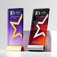 Trophée en métal et cristal personnalisé, récompense pour employé de l'année, réunion annuelle, commémoratif, haut de gamme, créatif, poli