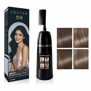 Crema de Pigmento para el Cabello Negro Intenso, Color Permanente con Brocha Integrada, Precio de Fábrica, Uso Doméstico DIY - Product Image 1