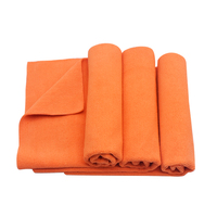 Chiffon de polissage et de cirage pour voiture en microfibre, 360 g/m², 40x40 cm, orange, tissage perlé, tricoté chaîne, sans peluches, anti-rayures, marque privée, en gros