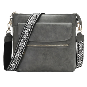 2026 New High-End Vintage Two-<b>Zipper</b> <b>Nylon</b> Shoulder <b>Bag</b> PU Leather Large Capacity <b>Tote</b> <b>Bag</b> Graffiti Fashion Women's Handbag - Product Image 1