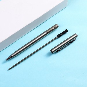Silver Slim Promotional Metal Ball <b>Point</b> <b>Pens</b> with Custom Logo Erasable 1.0mm Tip Blue/Black Ink - Product Image 2