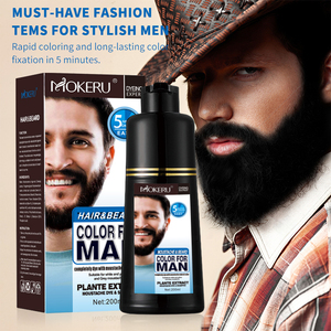 OEM personalizzare all'ingrosso 200ml Mokeru <span class=keywords><strong>barba</strong></span> tinture per capelli Shampoo naturale colore dei capelli Shampoo per gli uomini di lunga durata colorazione dei capelli grigi - Product Image 3