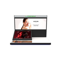 Affichage en magasin écran intelligent lcd interactif reconnaître moniteur de capteur promotion précise présentoir de comptoir acrylique